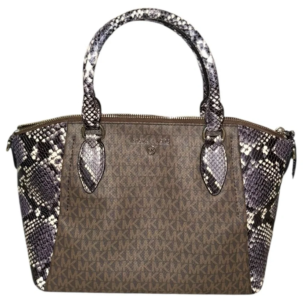 Two-Piece Michael Kors Snakeskin Satchel & Crossbody Bag Set | Day to Night